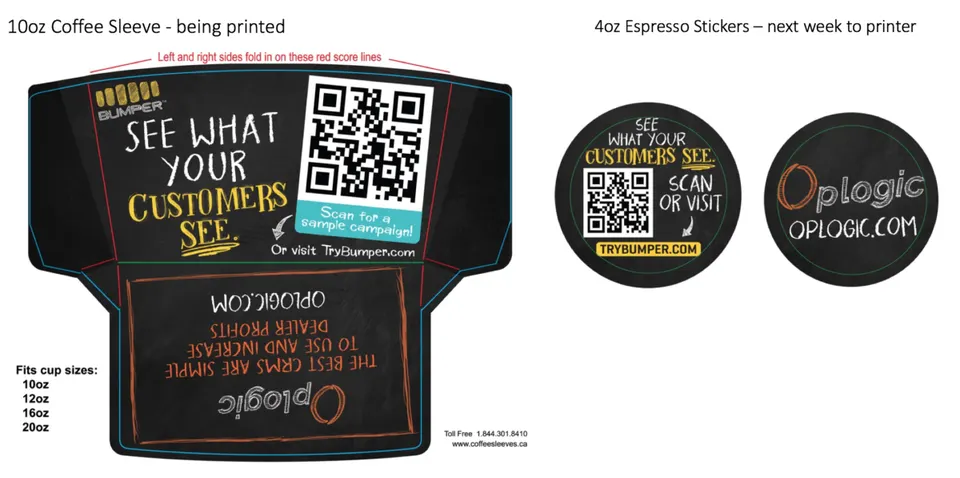 NADA Booth – Branded Coffee Sleeves and Stickers