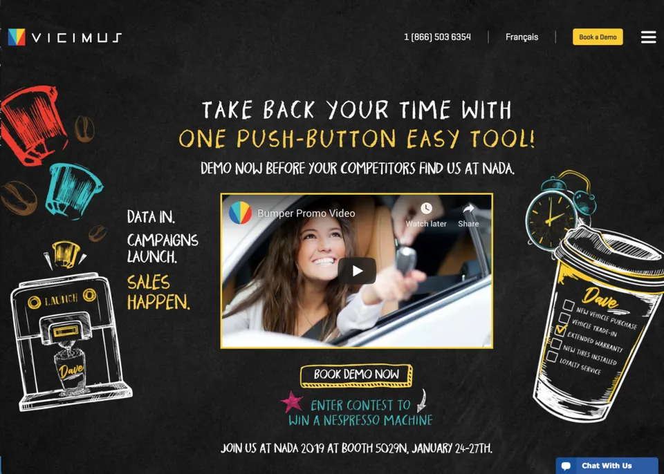 NADA Landing Page with video